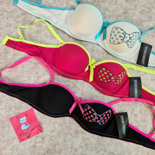 سوتین اسفنجی دخترانه فنردار کاپ A مدل رنگی