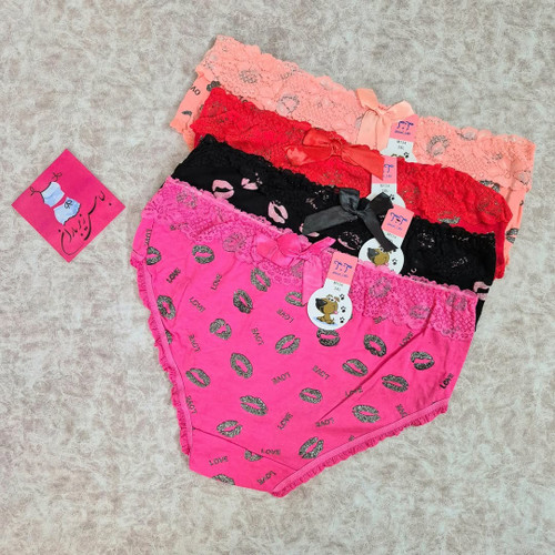 شورت زنانه وارداتی مارک تی تی طرح لب تمام چاپ