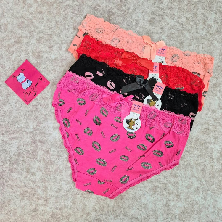 شورت زنانه وارداتی مارک تی تی طرح لب تمام چاپ