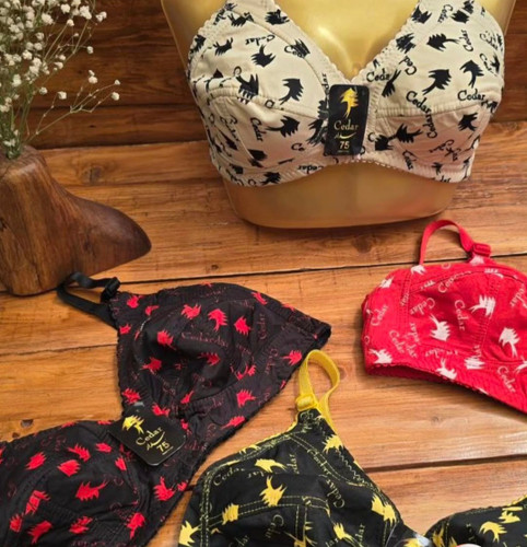 سوتین نخی ضد حساسیت طرح برگ با ایستایی عالی